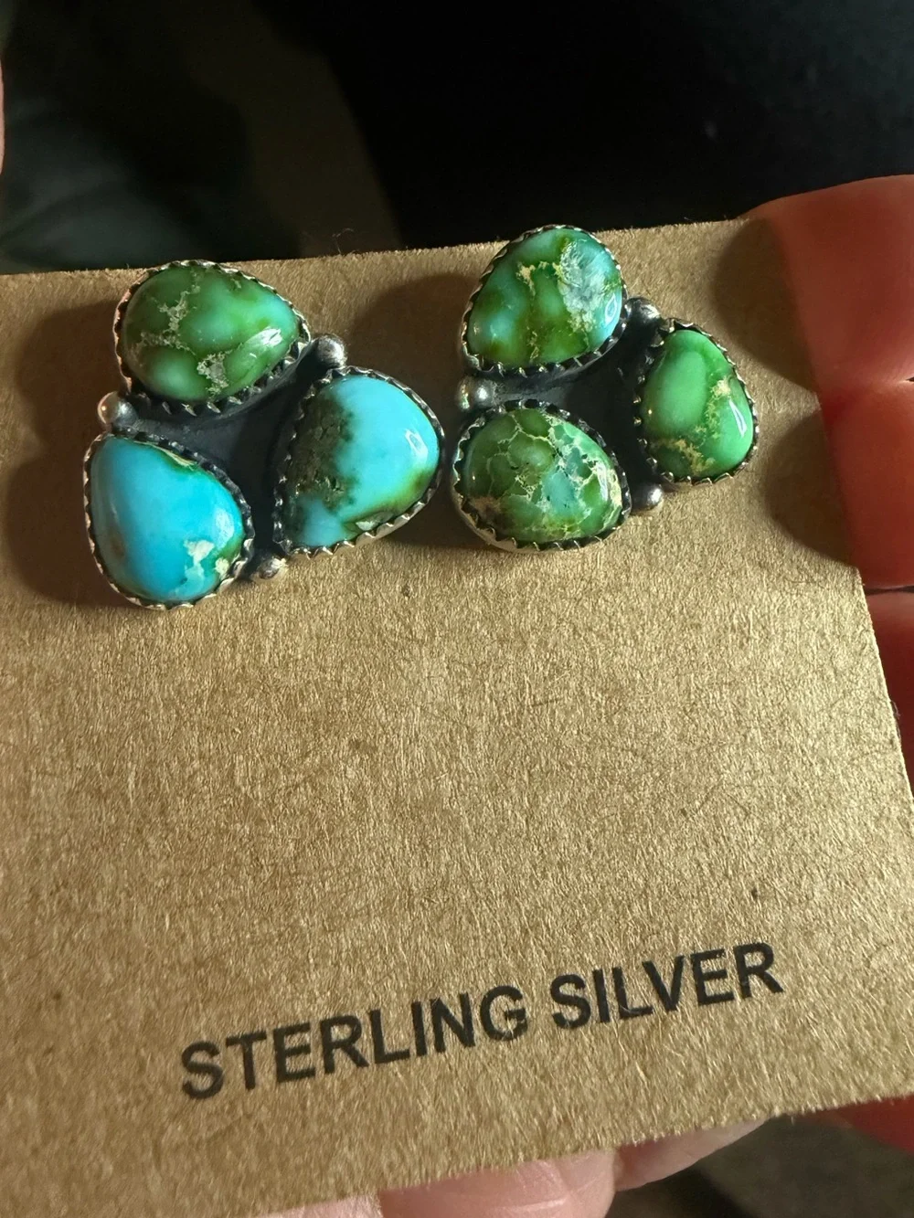 Sonoran Mountain Turquoise Silver Sterling Stud Earrings
